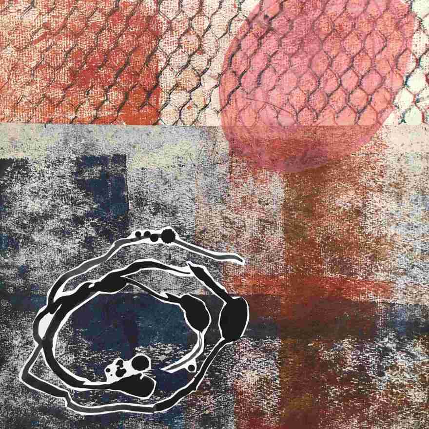 Beachcombing detail monoprint and collage