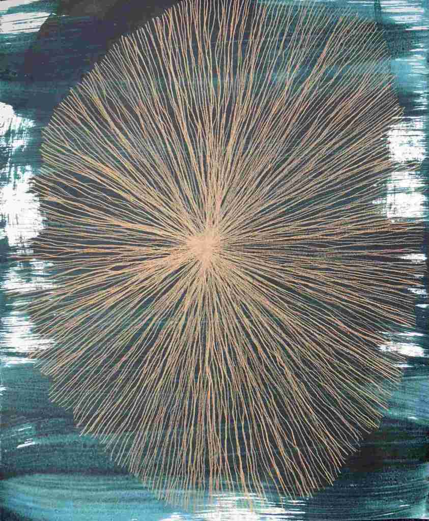 Ink and pencil on paper abstact form