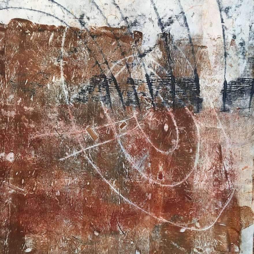 Monoprint on handmade paper