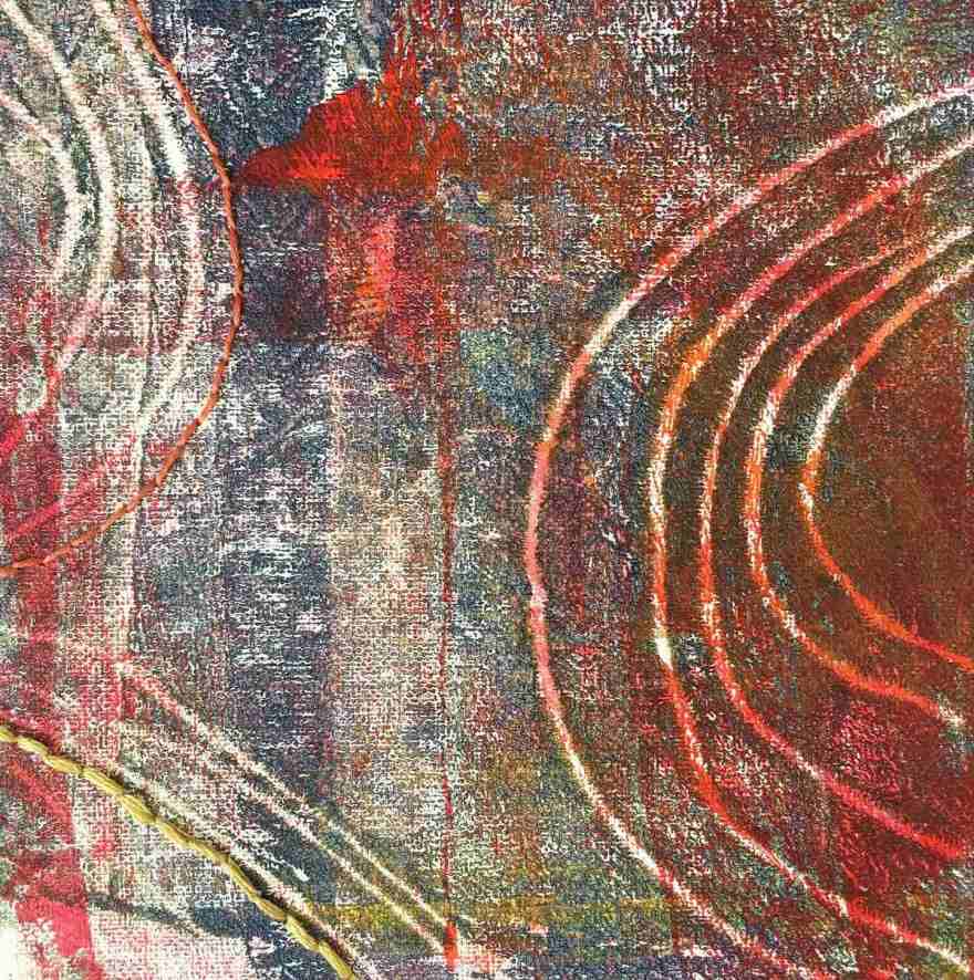 Monoprint on textured paper