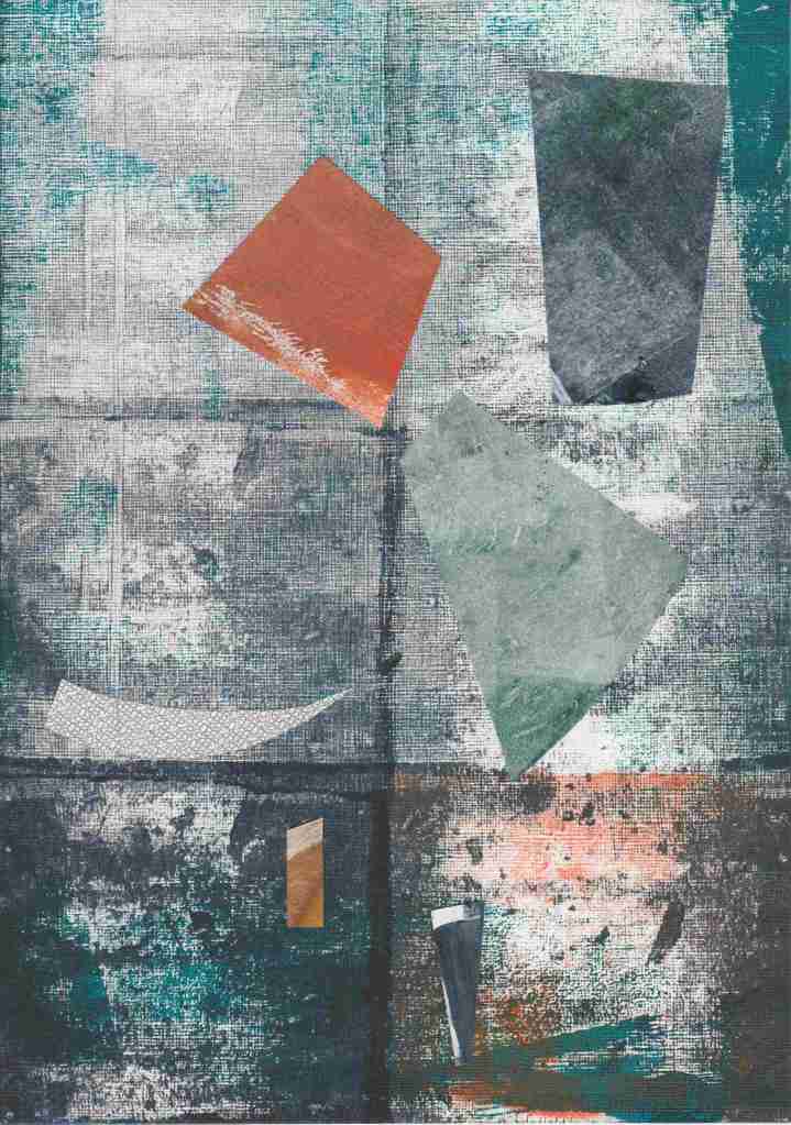 Tipping point monoprint and collage