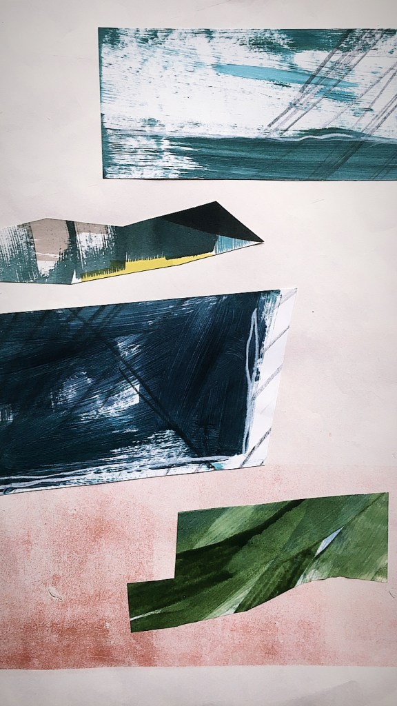 Mixed media collage on paper