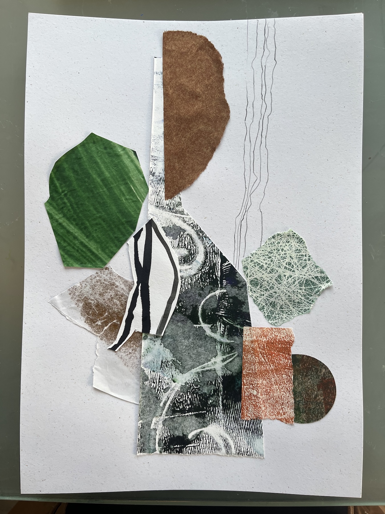 Totem: mixed media and collage on paper